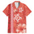 Red Hibiscus Turle Family Matching Mermaid Dress and Hawaiian Shirt Hawaiian Style Tribal Tapa Pattern
