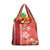 Red Hibiscus Turle Grocery Bag Hawaiian Style Tribal Tapa Pattern