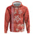 Red Hibiscus Turle Hoodie Hawaiian Style Tribal Tapa Pattern