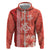 Red Hibiscus Turle Hoodie Hawaiian Style Tribal Tapa Pattern