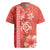 Red Hibiscus Turle Rugby Jersey Hawaiian Style Tribal Tapa Pattern