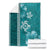 Teal Hibiscus Turle Blanket Hawaiian Style Tribal Tapa Pattern
