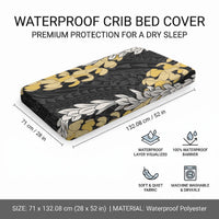 Puakenikeni and Maile Lei Baby Bed Cover Black Double Strand Lei LT9 - Polynesian Pride