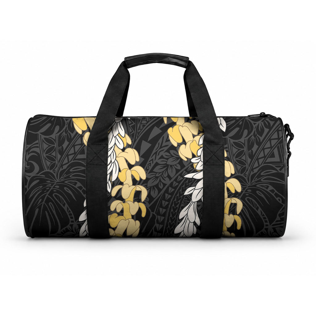 Puakenikeni and Maile Lei Duffle Bag Black Double Strand Lei LT9 One size Black - Polynesian Pride
