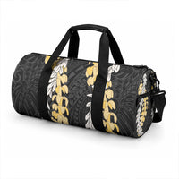 Puakenikeni and Maile Lei Duffle Bag Black Double Strand Lei LT9 - Polynesian Pride