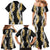Puakenikeni and Maile Lei Family Matching Mermaid Dress and Hawaiian Shirt Black Double Strand Lei