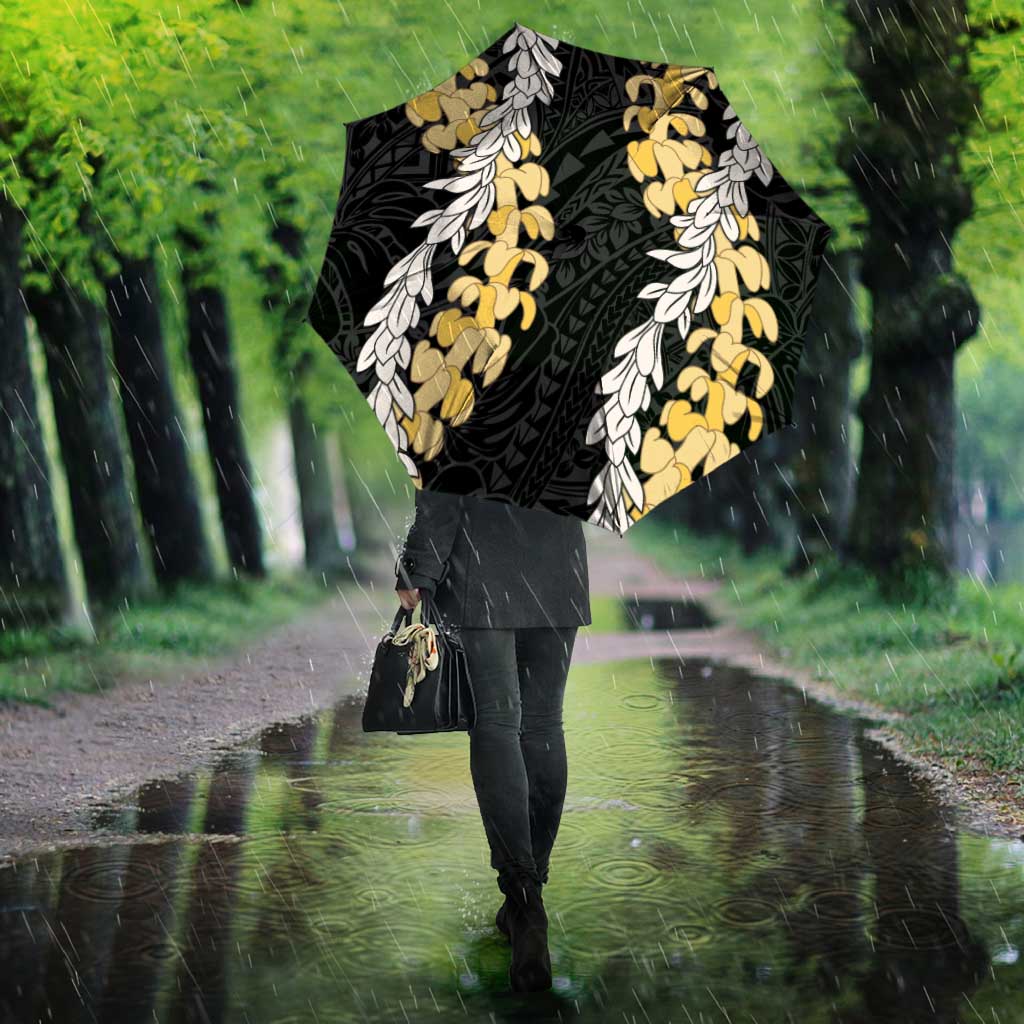 Puakenikeni and Maile Lei Umbrella Black Double Strand Lei LT9 - Polynesian Pride
