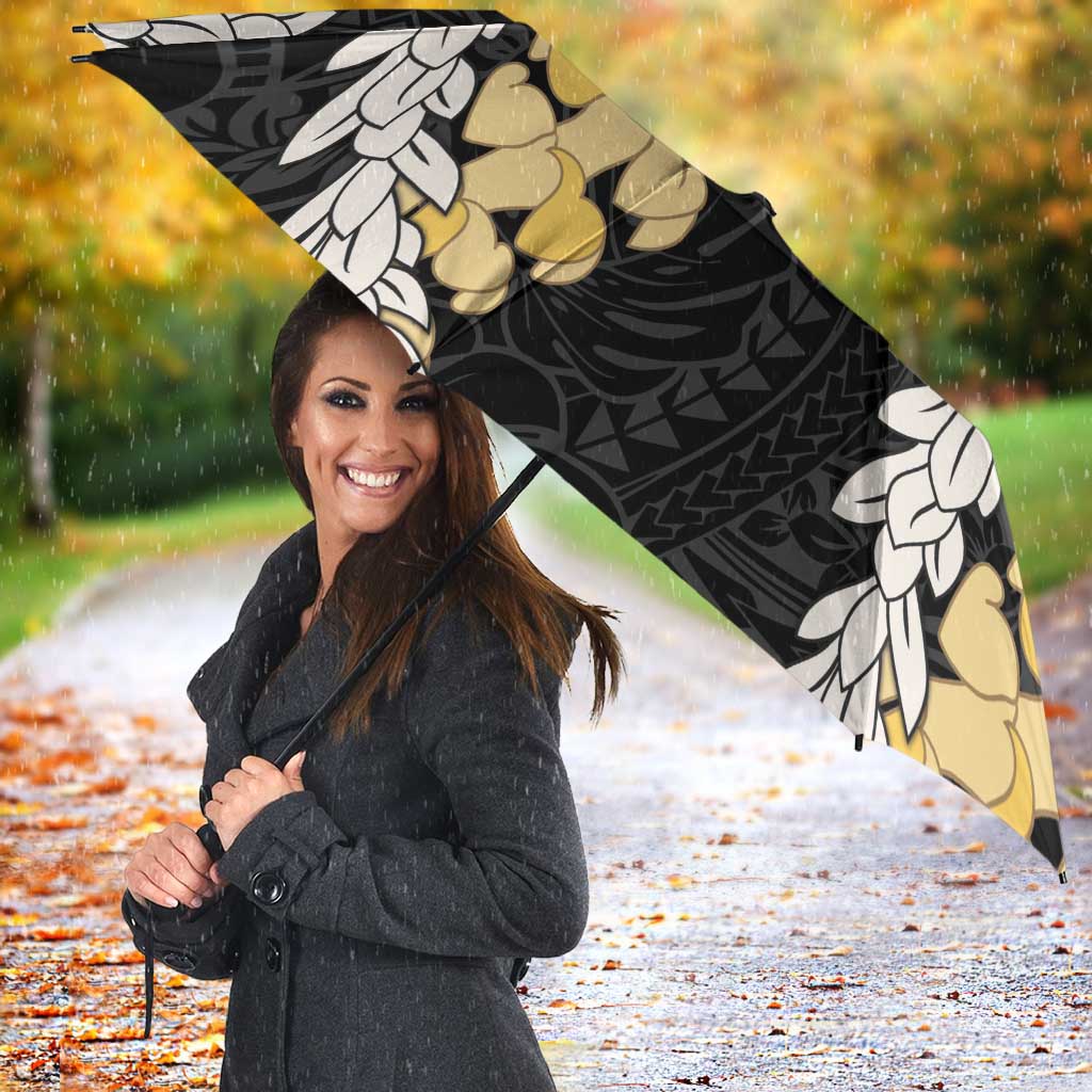 Puakenikeni and Maile Lei Umbrella Black Double Strand Lei LT9 - Polynesian Pride