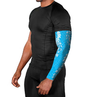 Puakenikeni and Maile Lei Arm Sleeves Blue Double Strand Lei - Polynesian Pride
