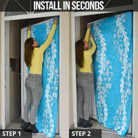 Puakenikeni and Maile Lei Door Cover Blue Double Strand Lei - Polynesian Pride