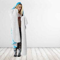 Puakenikeni and Maile Lei Hooded Blanket Blue Double Strand Lei