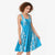 Puakenikeni and Maile Lei Midi Dress Blue Double Strand Lei - Polynesian Pride