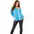 Puakenikeni and Maile Lei Off Shoulder Sweater Blue Double Strand Lei