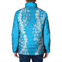 Puakenikeni and Maile Lei Padded Jacket Blue Double Strand Lei - Polynesian Pride