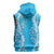 Puakenikeni and Maile Lei Sleeveless Zip Hoodie Blue Double Strand Lei - Polynesian Pride