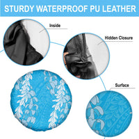 Puakenikeni and Maile Lei Spare Tire Cover Blue Double Strand Lei LT9 - Polynesian Pride