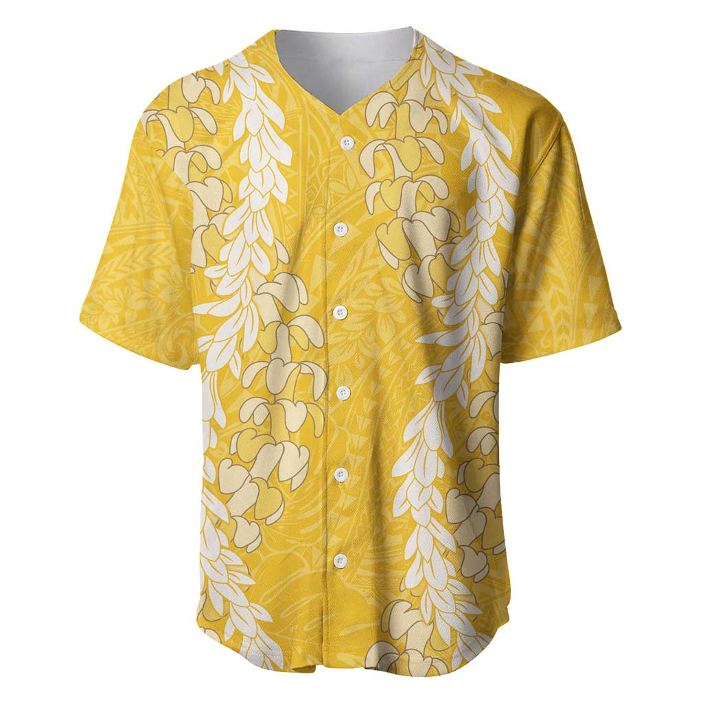 Puakenikeni and Maile Lei Baseball Jersey Gold Double Strand Lei