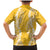 Puakenikeni and Maile Lei Family Matching Mermaid Dress and Hawaiian Shirt Gold Double Strand Lei