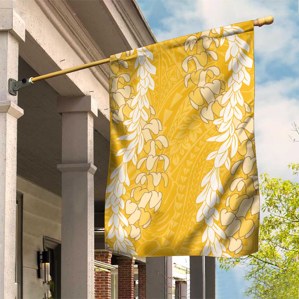 Puakenikeni and Maile Lei Garden Flag Gold Double Strand Lei