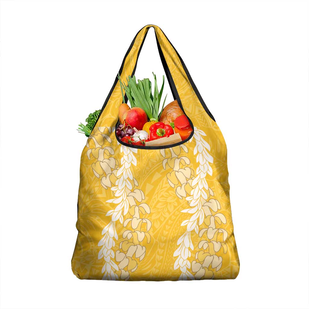 Puakenikeni and Maile Lei Grocery Bag Gold Double Strand Lei
