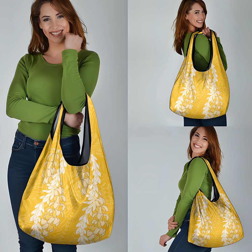 Puakenikeni and Maile Lei Grocery Bag Gold Double Strand Lei