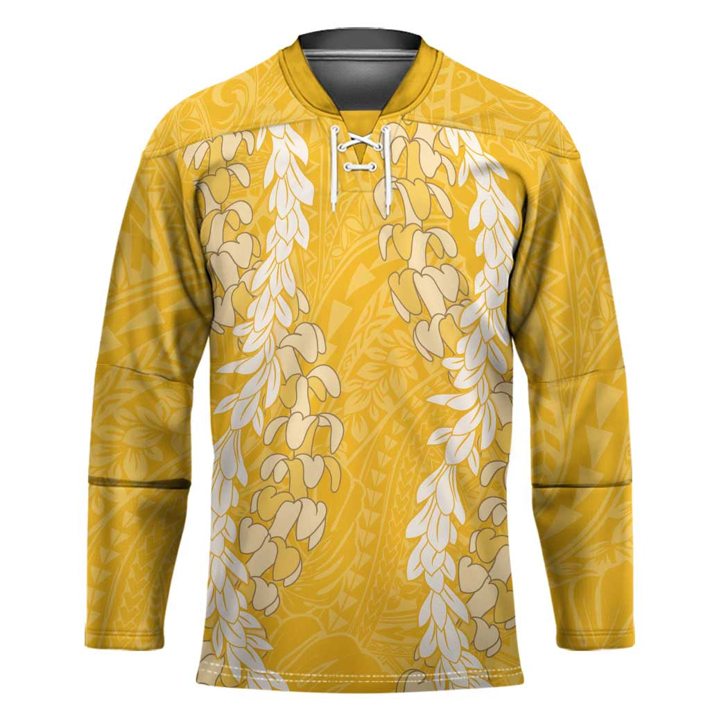 Puakenikeni and Maile Lei Hockey Jersey Gold Double Strand Lei - Polynesian Pride