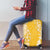Puakenikeni and Maile Lei Luggage Cover Gold Double Strand Lei