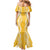 Puakenikeni and Maile Lei Mermaid Dress Gold Double Strand Lei