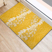 Puakenikeni and Maile Lei Rubber Doormat Gold Double Strand Lei