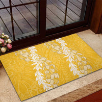 Puakenikeni and Maile Lei Rubber Doormat Gold Double Strand Lei