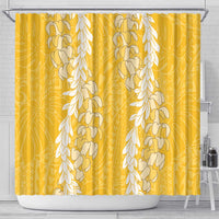 Puakenikeni and Maile Lei Shower Curtain Gold Double Strand Lei LT9 - Polynesian Pride