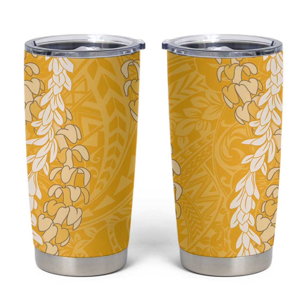 Puakenikeni and Maile Lei Tumbler Cup Gold Double Strand Lei LT9 Gold - Polynesian Pride