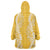 Puakenikeni and Maile Lei Wearable Blanket Hoodie Gold Double Strand Lei