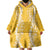 Puakenikeni and Maile Lei Wearable Blanket Hoodie Gold Double Strand Lei