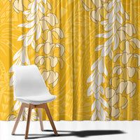 Puakenikeni and Maile Lei Window Curtain Gold Double Strand Lei