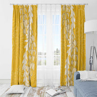 Puakenikeni and Maile Lei Window Curtain Gold Double Strand Lei