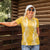Puakenikeni and Maile Lei Women Polo Shirt Gold Double Strand Lei