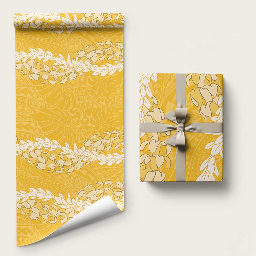 Puakenikeni and Maile Lei Wrapping Paper Gold Double Strand Lei - Polynesian Pride