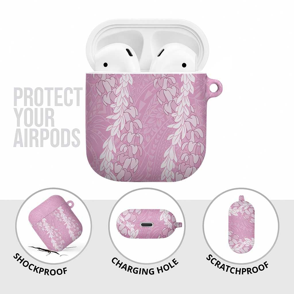 Puakenikeni and Maile Lei AirPods Case Pink Double Strand Lei - Polynesian Pride