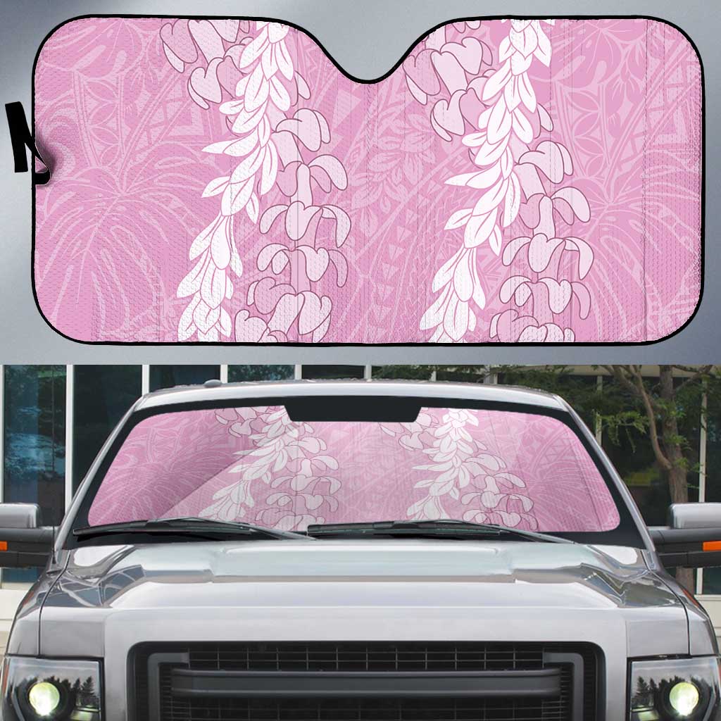 Puakenikeni and Maile Lei Auto Sun Shade Pink Double Strand Lei LT9 Pink - Polynesian Pride