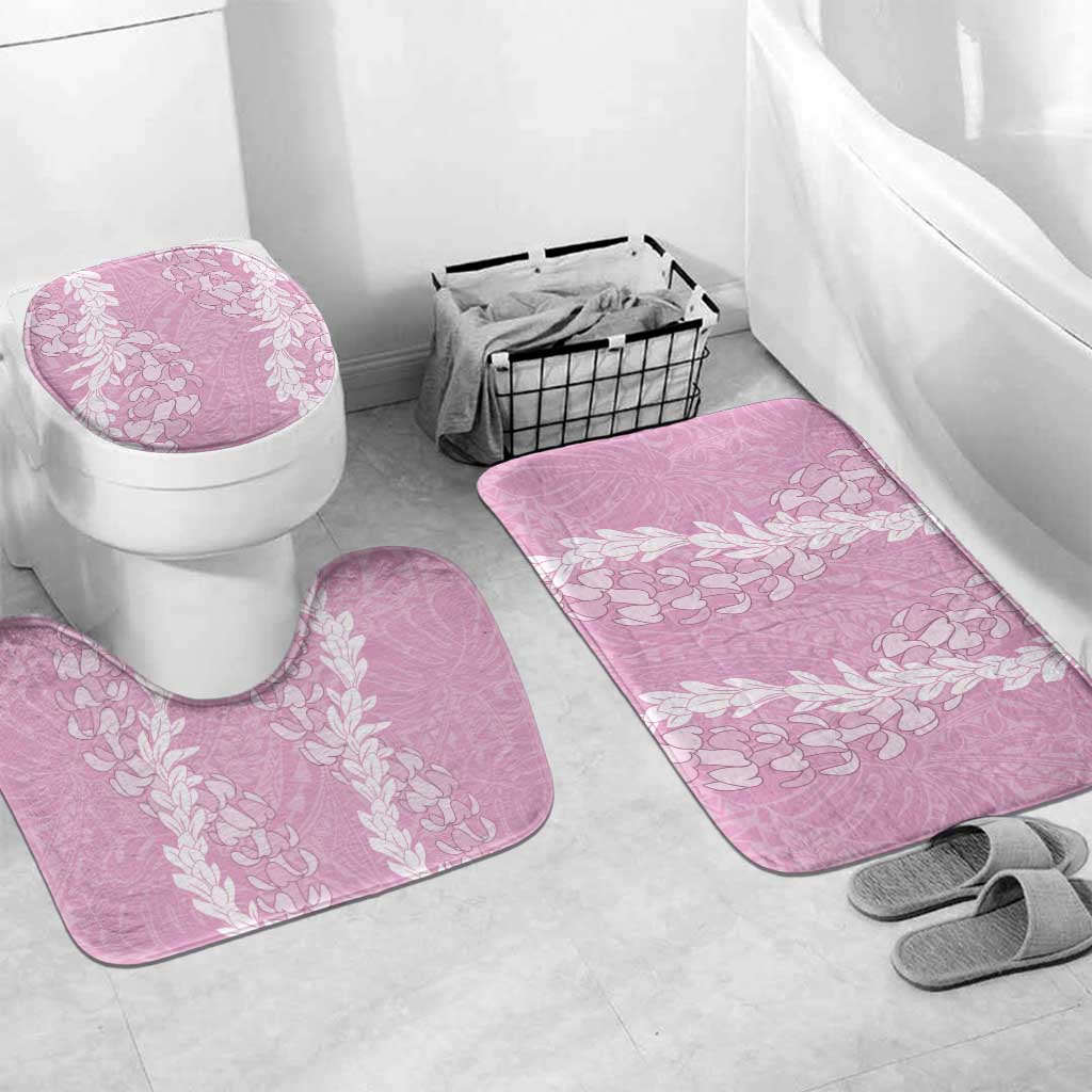 Puakenikeni and Maile Lei Bathroom Set Pink Double Strand Lei LT9 Mat Set Only (3 pcs) One Size Pink - Polynesian Pride