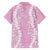 Puakenikeni and Maile Lei Family Matching Long Sleeve Bodycon Dress and Hawaiian Shirt Pink Double Strand Lei