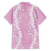 Puakenikeni and Maile Lei Family Matching Tank Maxi Dress and Hawaiian Shirt Pink Double Strand Lei LT9 - Polynesian Pride