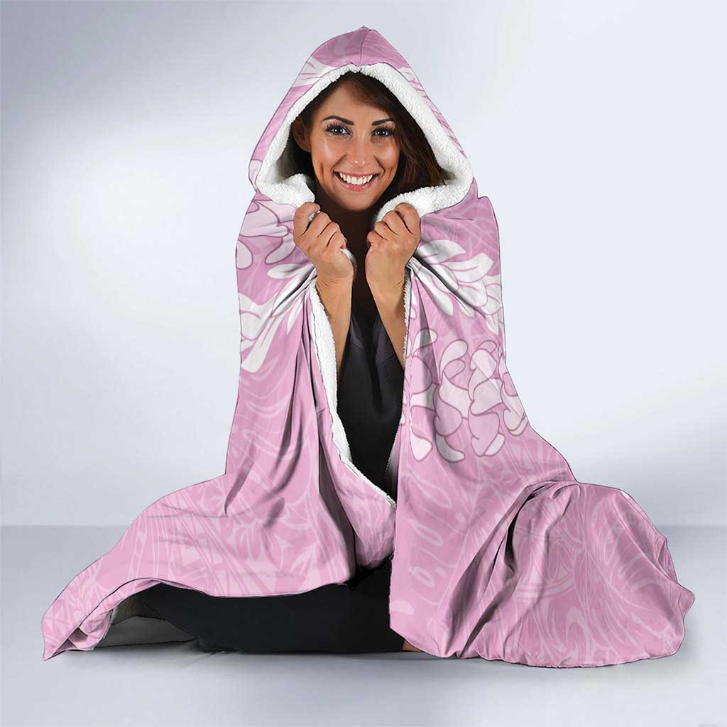 Puakenikeni and Maile Lei Hooded Blanket Pink Double Strand Lei