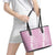 Puakenikeni and Maile Lei Leather Tote Bag Pink Double Strand Lei
