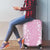 Puakenikeni and Maile Lei Luggage Cover Pink Double Strand Lei