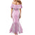 Puakenikeni and Maile Lei Mermaid Dress Pink Double Strand Lei