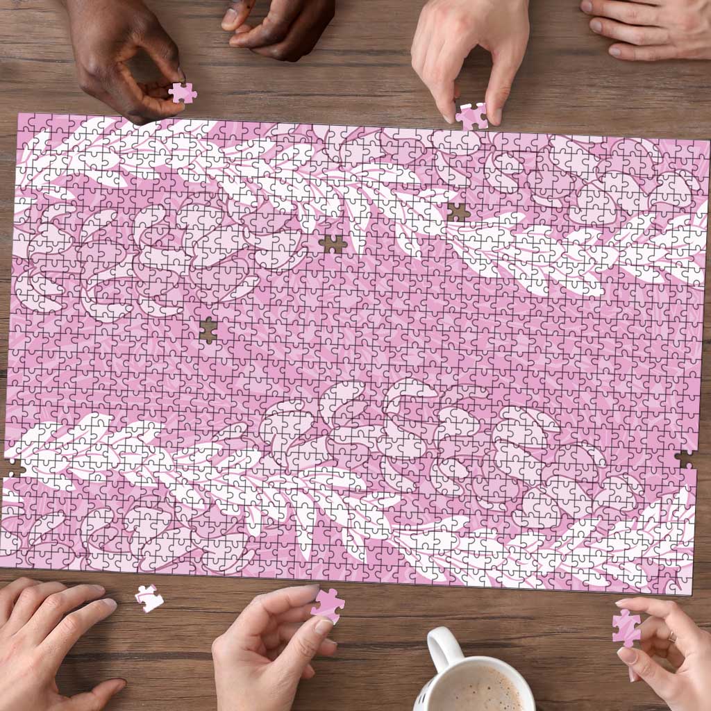 Puakenikeni and Maile Lei Puzzle Pink Double Strand Lei - Polynesian Pride