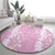 Puakenikeni and Maile Lei Round Carpet Pink Double Strand Lei