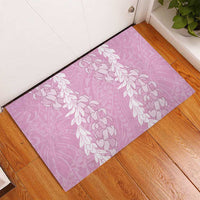 Puakenikeni and Maile Lei Rubber Doormat Pink Double Strand Lei